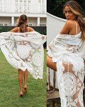 JDiction Frauen Strandkleid mit Blumenmuster & Spitze
