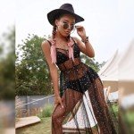 Odizli Damen Festival Outfit mit Tüll und Glitzer