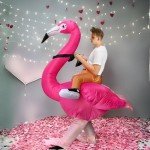 Aufblasbares Flamingo Kostüm für Festivals