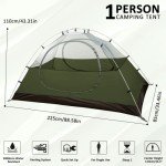 Bessport Ultraleichtes 1-Personen Campingzelt für Festivals