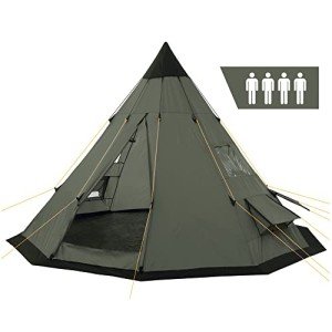 CampFeuer Tipi Zelt für 4 Personen – Olivgrün