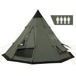 CampFeuer Tipi Zelt für 4 Personen – Olivgrün
