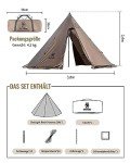 OneTigris Tipi Zelt für 4-6 Personen