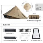 OneTigris Gastropod Tipi Zelt für 3-6 Personen