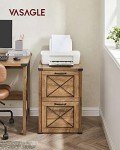 VASAGLE File Cabinet, Filing Cabinet with 2 File Drawers, Printer Stand, Fit A4, Letter Size, Hanging File Folders, Modern Farmhouse Style, for Home Office, Honey Brown UOFC048T41