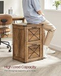 VASAGLE File Cabinet, Filing Cabinet with 2 File Drawers, Printer Stand, Fit A4, Letter Size, Hanging File Folders, Modern Farmhouse Style, for Home Office, Honey Brown UOFC048T41