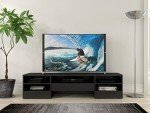 Nexera Nexera 109006 Rustik TV Stand, 1 Drawer, Black, 72-inch, Black Melamine