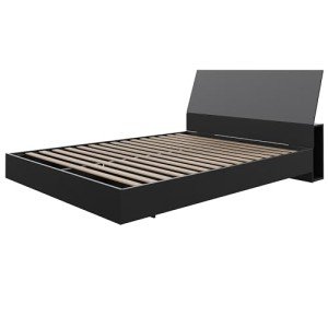 Nexera 2-Piece Bedset with Bed Frame and Headboard, Black, Full