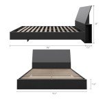 Nexera 2-Piece Bedset with Bed Frame and Headboard, Black, Full