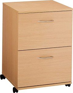 Nexera 2-Drawer Essentials Rolling Filing Cabinet, Beige, 19-Inch