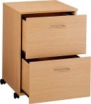 Nexera 2-Drawer Essentials Rolling Filing Cabinet, Beige, 19-Inch