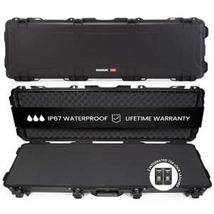 NANUK 995 Hard Case 55” with Wheels & Customizable Foam Insert, IP67 Waterproof & Crushproof, Rugged Construction for Ultimate Protection, Made in Canada – Black (55.1” x 17.3” x 6.6”)