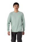 Arc'teryx Kragg SL Cotton Bird Tile Shirt LS Men's | Soft Cotton Climbing Shirt with Tiled Bird Graphic | Stone Green/Phosphorescent, X-Large
