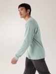 Arc'teryx Kragg SL Cotton Bird Tile Shirt LS Men's | Soft Cotton Climbing Shirt with Tiled Bird Graphic | Stone Green/Phosphorescent, X-Large