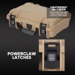 NANUK 909 Hard Case with Customizable Cubed Foam, IP67 Waterproof & Crushproof, Rugged Construction for Ultimate Protection, Made in Canada – Tan (12.6” x 9” x 4.4”)