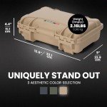 NANUK 909 Hard Case with Customizable Cubed Foam, IP67 Waterproof & Crushproof, Rugged Construction for Ultimate Protection, Made in Canada – Tan (12.6” x 9” x 4.4”)