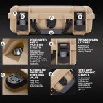 NANUK 909 Hard Case with Customizable Cubed Foam, IP67 Waterproof & Crushproof, Rugged Construction for Ultimate Protection, Made in Canada – Tan (12.6” x 9” x 4.4”)