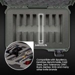 NANUK 909 Travel Knife Case – Waterproof Pocket Knife Storage with 8 Slots, 12.6” x 9” x 4.4” - Lightweight, Lockable, Dustproof, Impact-Resistant & Durable - Olive