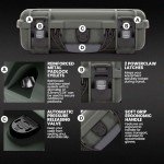NANUK 909 Travel Knife Case – Waterproof Pocket Knife Storage with 8 Slots, 12.6” x 9” x 4.4” - Lightweight, Lockable, Dustproof, Impact-Resistant & Durable - Olive