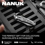 NANUK 909 Travel Knife Case – Waterproof Pocket Knife Storage with 8 Slots, 12.6” x 9” x 4.4” - Lightweight, Lockable, Dustproof, Impact-Resistant & Durable - Olive