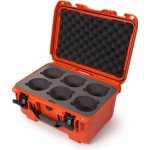 Nanuk 918 Waterproof Hard Case with Custom Foam Insert for 6 Lenses - Orange