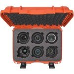 Nanuk 918 Waterproof Hard Case with Custom Foam Insert for 6 Lenses - Orange