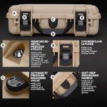 NANUK 910 Hard Case with 2 UP Custom Foam Insert, IP67 Waterproof & Crushproof, Rugged Construction for Ultimate Protection, Made in Canada – Tan (14.3” x 11.1” x 4.7”)