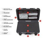 Nanuk 935 Waterproof Carry-On Hard Case with Lid Organizer and Foam Insert w/ Wheels - Graphite - Made in Canada