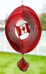SWEN Products Canadian Flag Circle Swirly Metal Wind Spinner