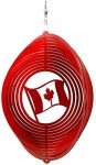 SWEN Products Canadian Flag Circle Swirly Metal Wind Spinner