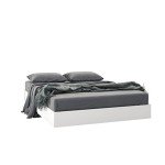Nexera 2-Piece Bedset with Bed Frame and Headboard, White, Full