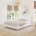 Nexera 2-Piece Bedset with Bed Frame and Headboard, White, Queen