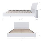 Nexera 2-Piece Bedset with Bed Frame and Headboard, White, Queen