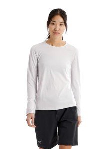 Arc'teryx Taema Crew Neck Shirt LS Women's | Light Comfortable Performance Top, Atmos Heather, Large