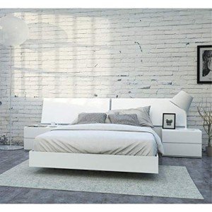 Nexera 4-Piece Bedroom Set with Bed Frame, White, Queen
