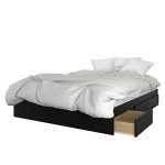 Nexera 2-Piece Bedset with Bed Frame and Headboard, Brown, Queen