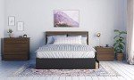Nexera 2-Piece Bedset with Bed Frame and Headboard, Brown, Queen