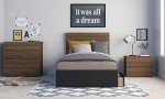 Nexera 2-Piece Bedset with Bed Frame and Headboard, Brown, Queen