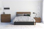 Nexera 2-Piece Bedset with Bed Frame and Headboard, Brown, Queen