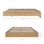 Nexera Platform Bed Frame, Beige, Full