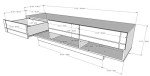 Nexera 72-Inch Tv Stand with 3-Drawers, Black, 72-Inch