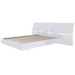 Nexera 2-Piece Bedset with Bed Frame and Headboard, White, Queen