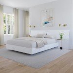 Nexera 2-Piece Bedset with Bed Frame and Headboard, White, Queen
