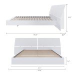 Nexera 2-Piece Bedset with Bed Frame and Headboard, White, Queen