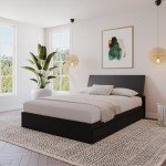 Nexera 2-Piece Bedset with Bed Frame and Headboard, Black, Queen