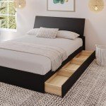 Nexera 2-Piece Bedset with Bed Frame and Headboard, Black, Queen