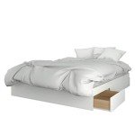 Nexera 2-Piece Bedset with Bed Frame and Headboard, White, Queen