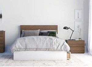 Nexera 3-Piece Bedroom Set with Bed Frame, Brown, Full