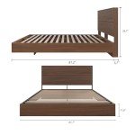 Nexera 2-Piece Bedset with Bed Frame and Headboard, Brown, Queen