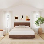 Nexera 2-Piece Bedset with Bed Frame and Headboard, Brown, Queen